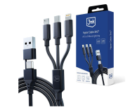3mk Hyper Cable 3in1 A/C to C/Micro/Lightning 1.5m black - 1228073 - zdjęcie 3